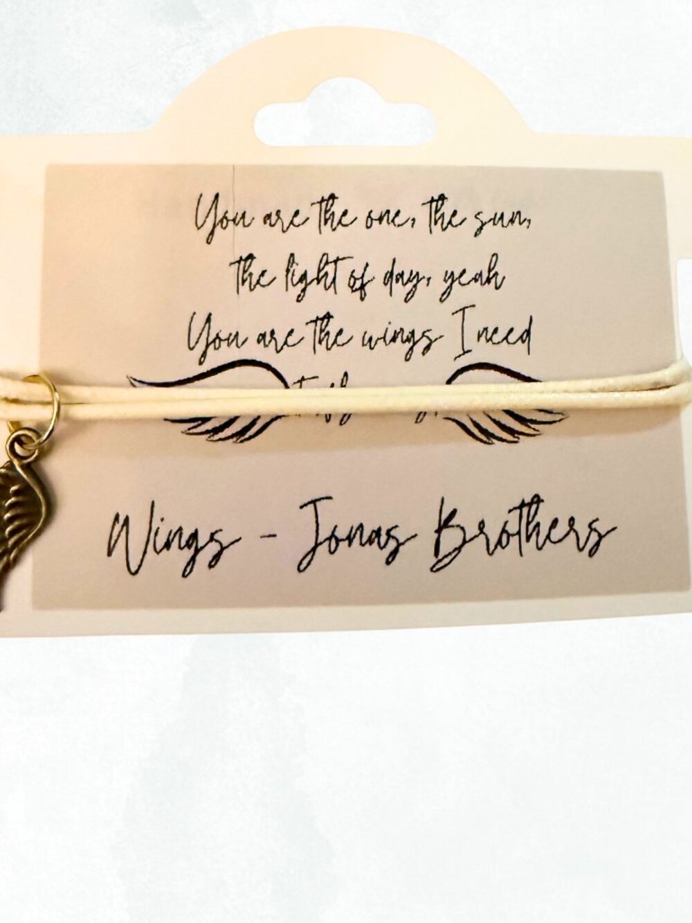 Jonas Brothers - Wings Song Lyric Bracelet